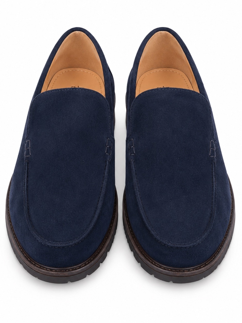 Journee Collection Women’s Navy Blue Faux Suede Loafers Lug Sole Size 7.5